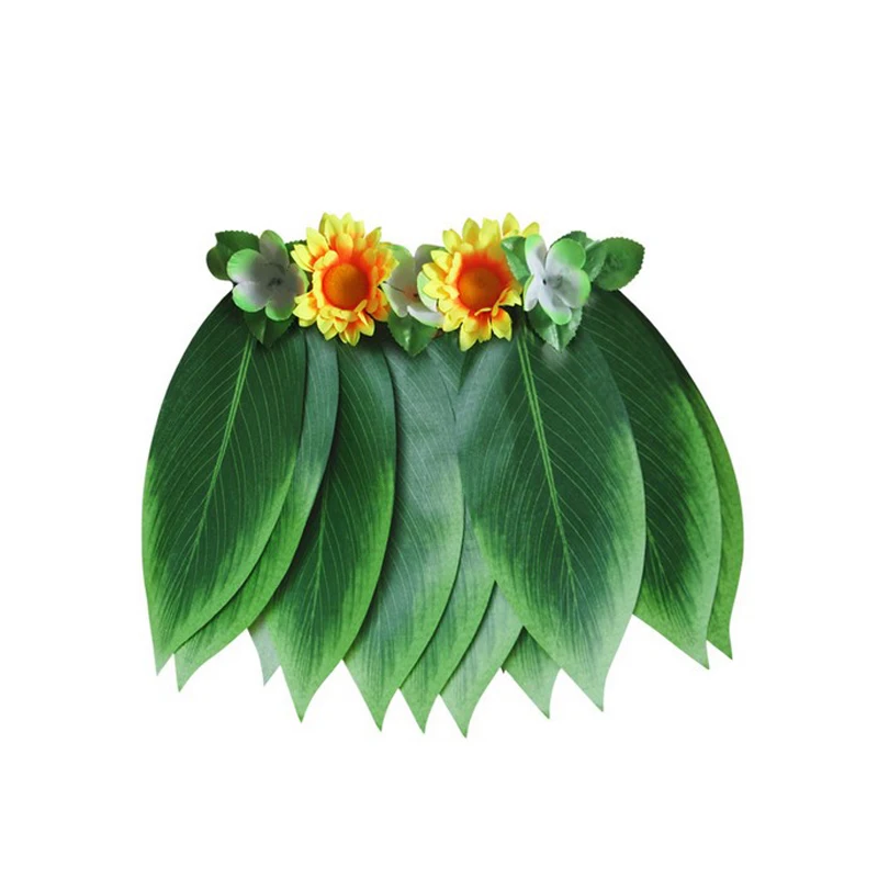 Взрослый пляжный участник Luau костюм танец зеленый лист Гавайская Юбка Хула |