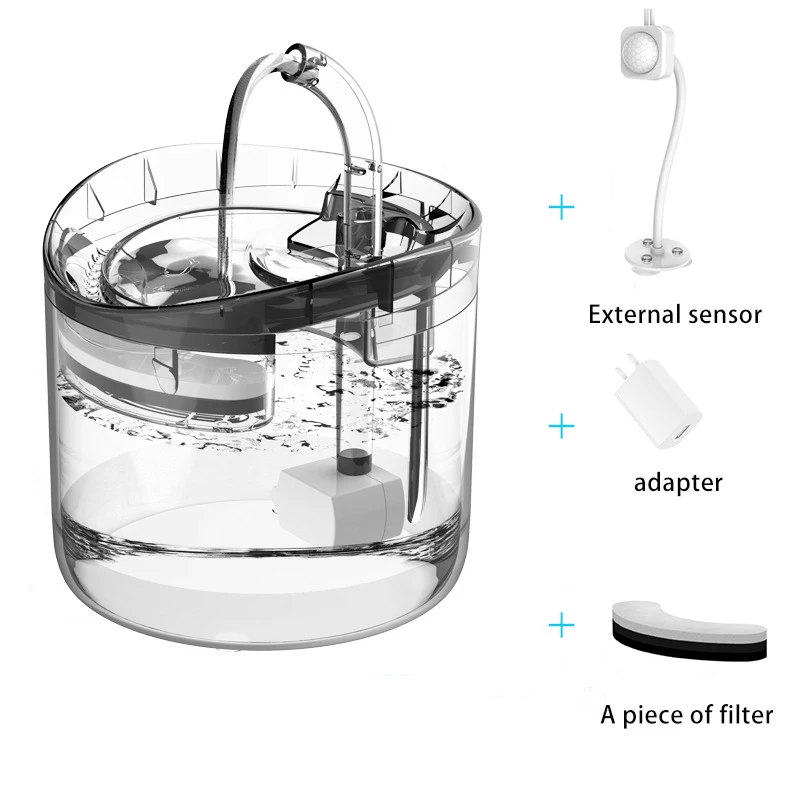 

2L Automatic Cat Water Fountain With Faucet Dog Water Dispenser Transparent Drinkers For Cats Pet Drinking Bowl Filter Feeder
