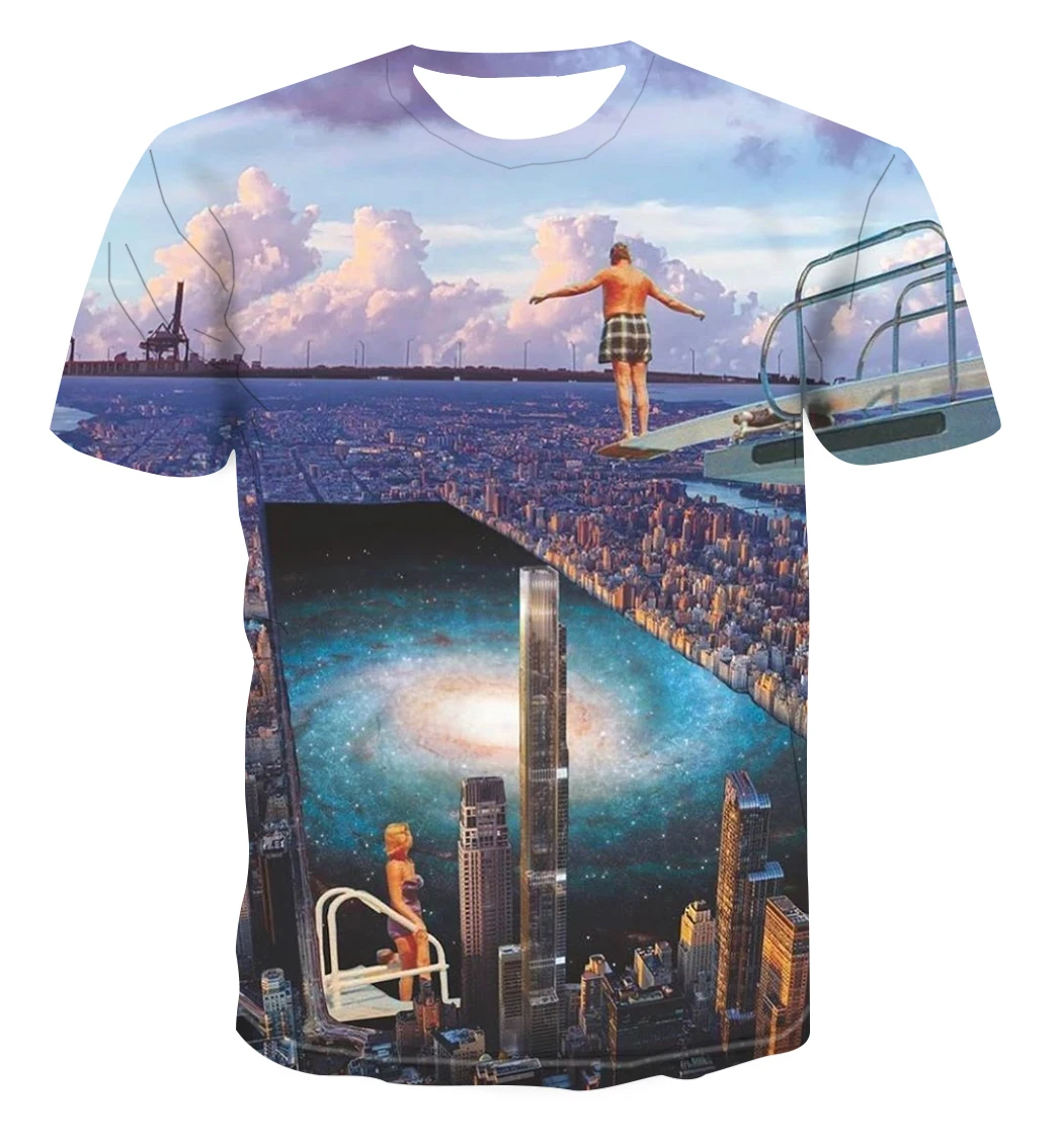 

2020 new 3D men's T-shirt in summer personalized printing creative design springboard city street style shirt s-6xl