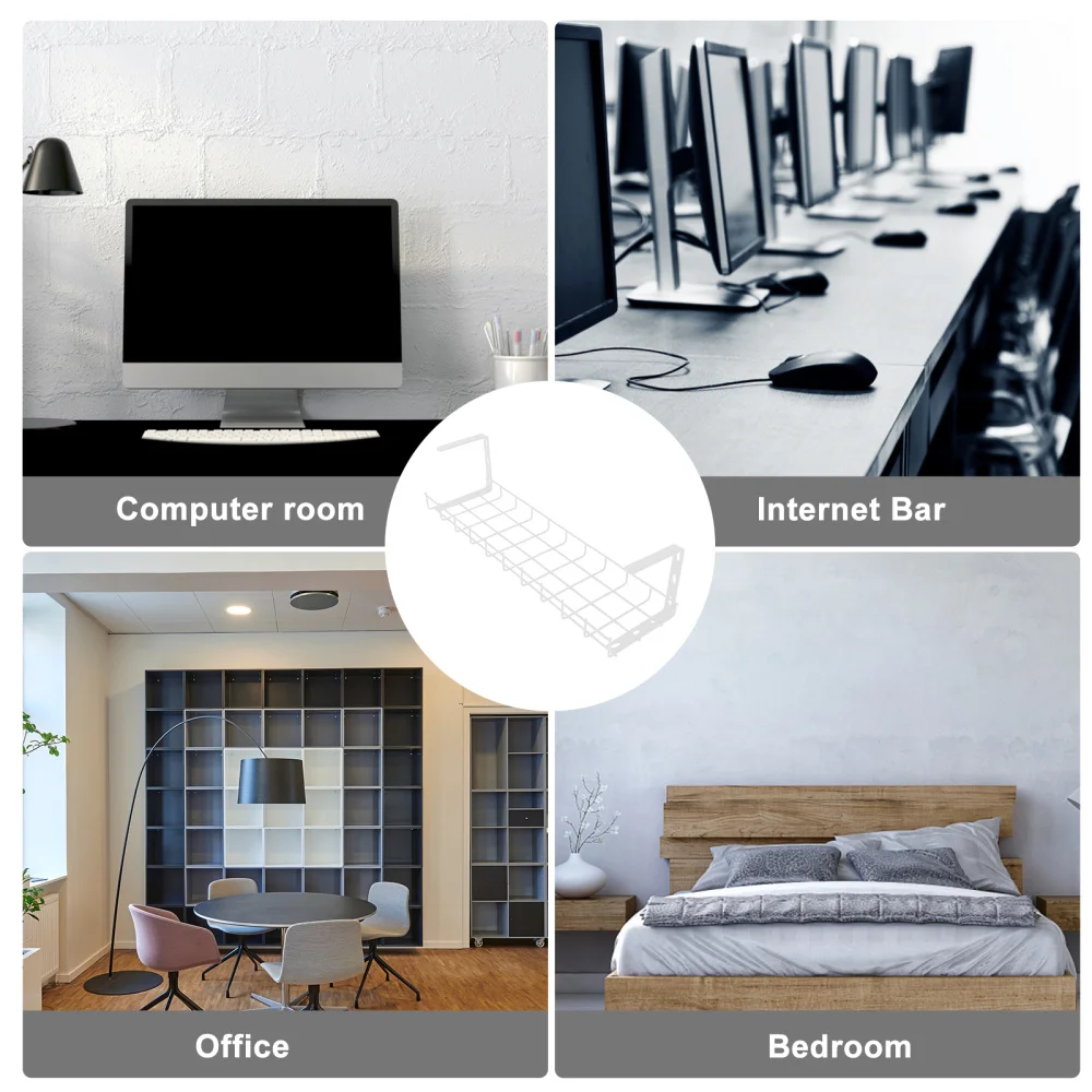 

1pc Under Desk Wire Storage Rack Under Desk Cable Organizer Wire Cable Tray