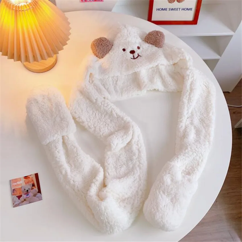 Плюшевая шапка и шарф в виде медведя стиле &quotЛолита&quot японская женская