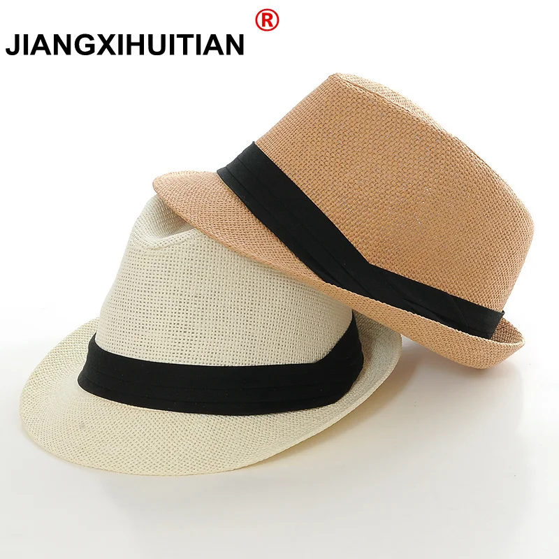 

Wholesale New Fashion Women Men Sun Hat For Boys Summer Caps Casual Straw Caps Children Solid Colors Bonnet Girl