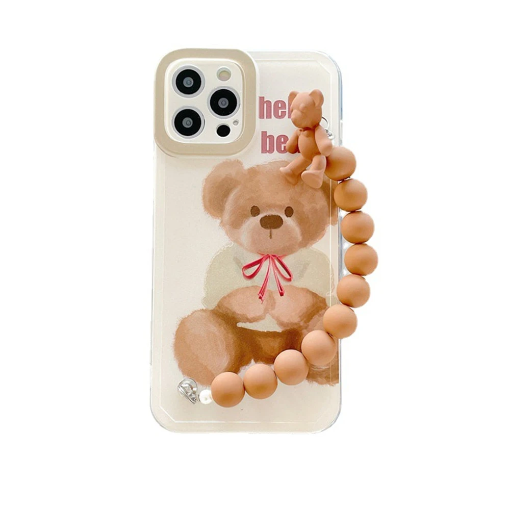 

Трехмерный милый медвежонок, полноразмерный браслет для объектива, аналогичный для IPhone13 Pro Max, задняя крышка для IPhone13, аксессуары для чехла