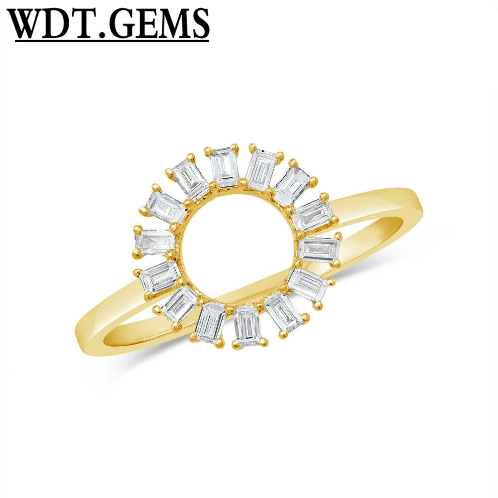 0 28 CT 10K желтое золото натуральный багет огранки Алмазный Открытый круг о