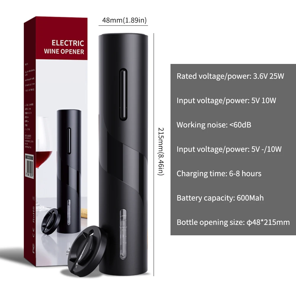 

Rechargeable Electric Wine Bottle Opener Corkscrew Foil Cutter Set Automatic Bottle Opener for Wine Kitchen gadgets Can Opener