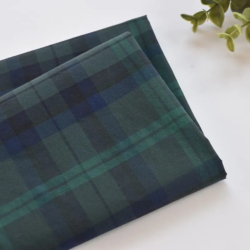 

112x50cm Cotton Green Plaid Sewing Fabric, Making Clothes and Dresses Shirt Children's Clothing Handmade DIY Cloth