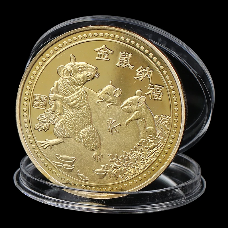 2020 год крысы памятная монета китайский зодиак сувенир вызов коллекционные