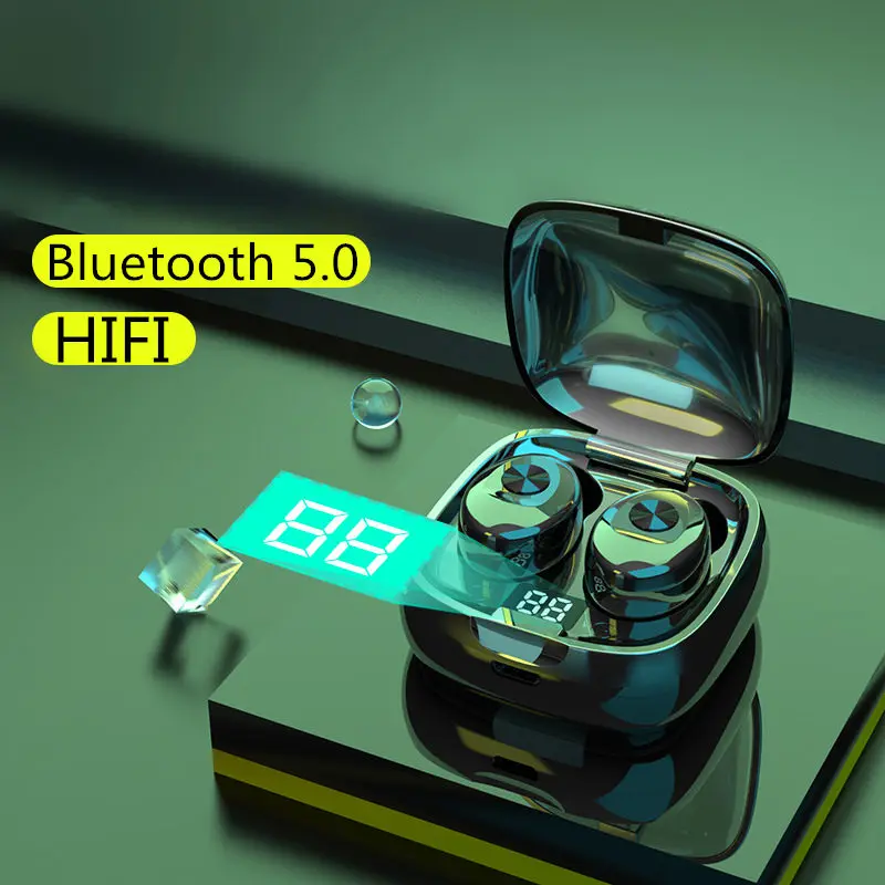 Наушники вкладыши TWS Bluetooth наушники С микрофоном светодиодный Дисплей