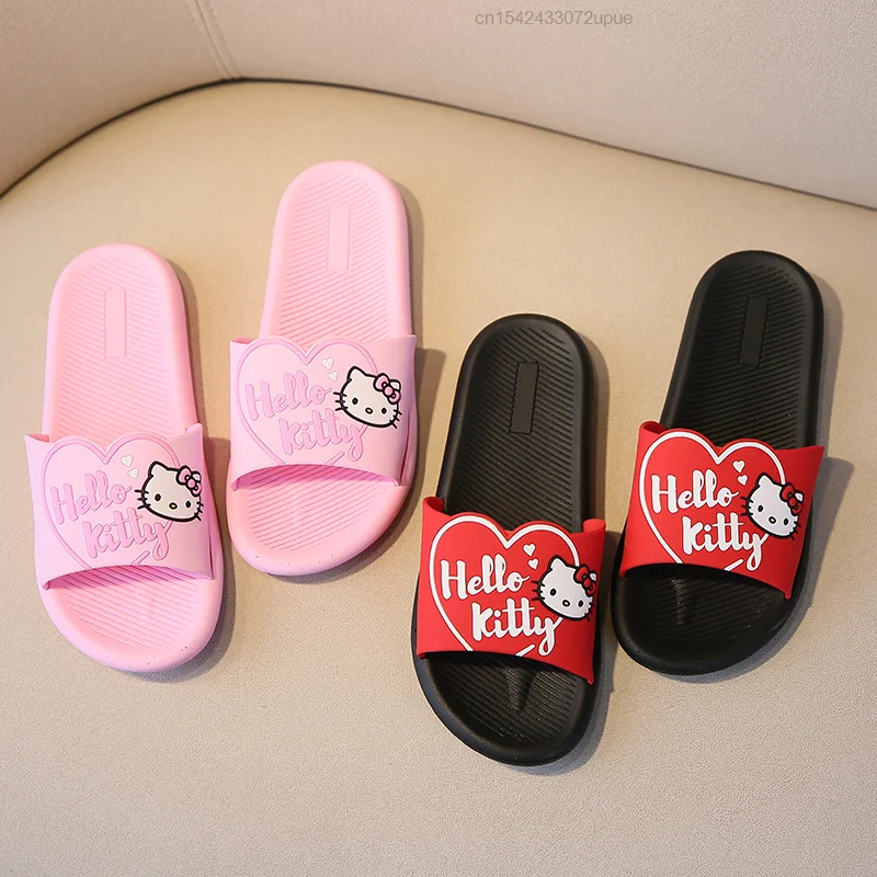 Kawaii Sanrio Hello Kitty Slippers Flip Flops Sliders Women's Shoes For Home Outdoor Bathing Female Y2k Girls Woman 2021 Kt Cat