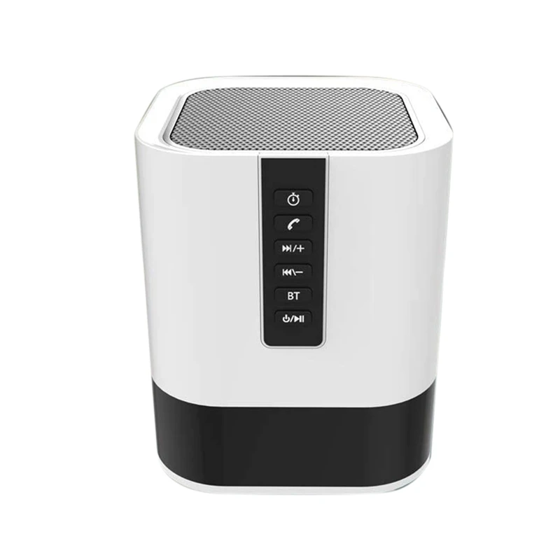 

AT69 -Bedside Lamp, 5 in 1 LED Desk Lamp with Bluetooth Speaker 12/24H Digital Calendar Alarm Clock 2000MAh Battery for Child