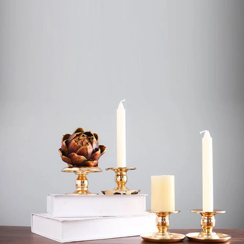 Рождественский подсвечник для дома праздника свадьбы украшения из золотого