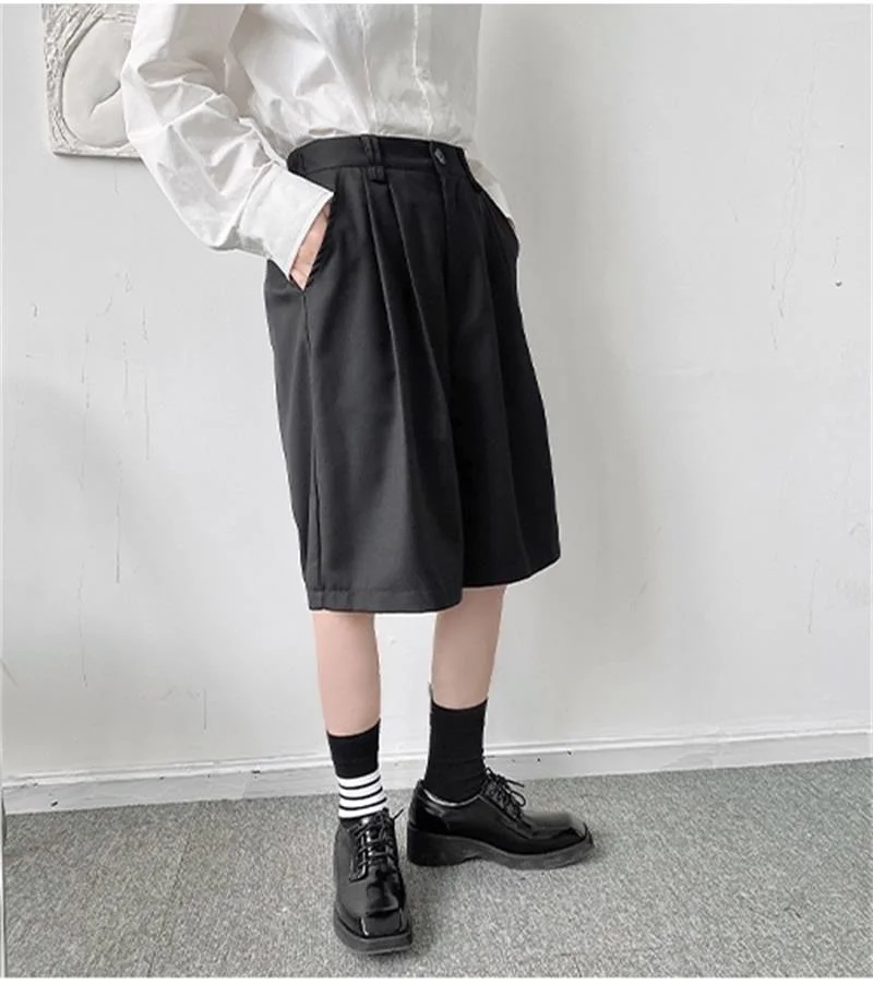 Капри мужские летние свободные большие нишевые Простые Модные брюки с широкими