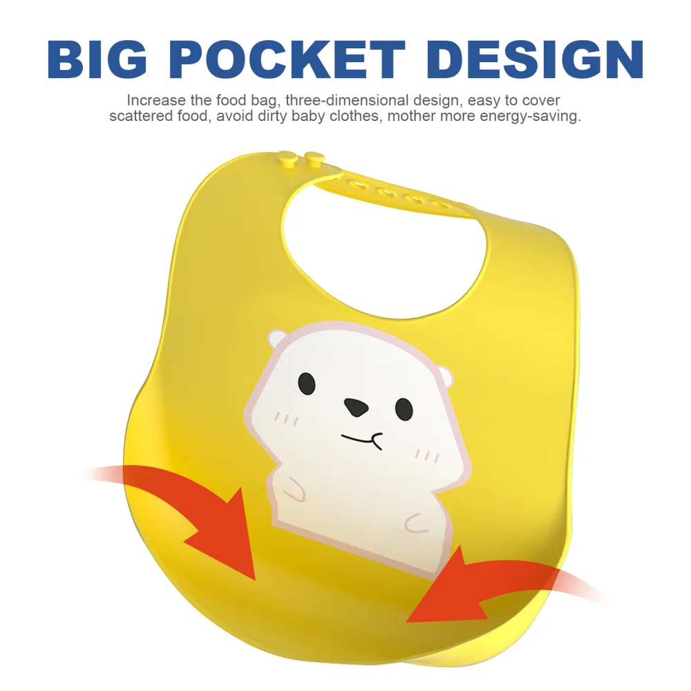 

3pcs Silicone Baby Bibs Waterproof Adjustable Fit Bibs (Pink, Yellow, Blue)