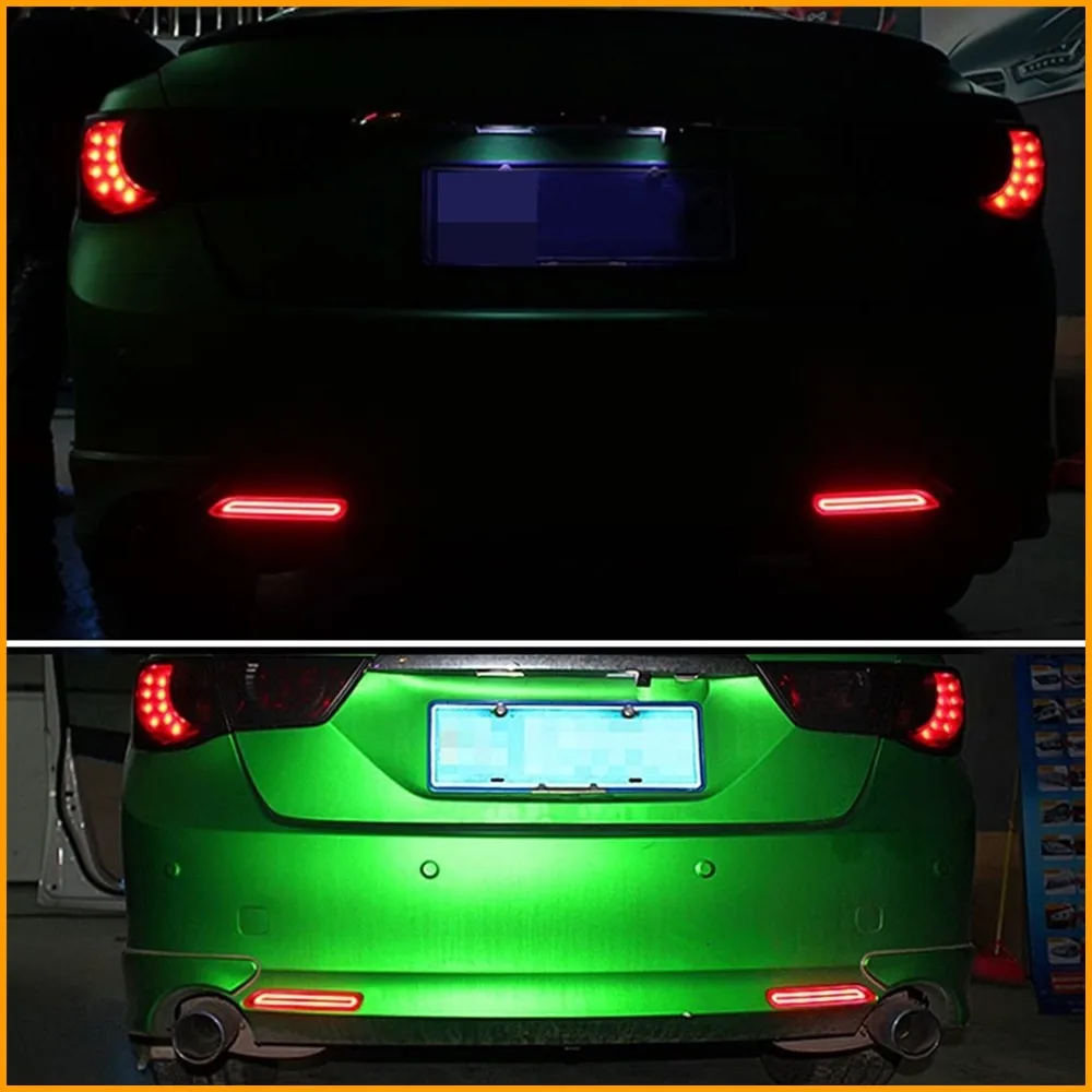 

2PCS Red Black Led Rear Bumper Reflectors Fog Brake Tail Turn Signal Lamps Kit For Toyota Lexus Alphard Matrix Camry Aygo INNOVA