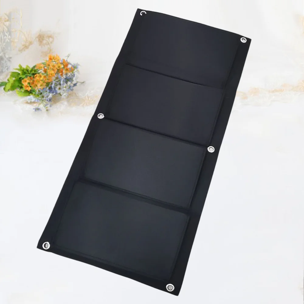 

Wall Hanging Planting Bag Large Multi-Pocket Planter Felt Growing Bag Home Balcony Garden Indoor Outdoor Supplies (65cm, Black,