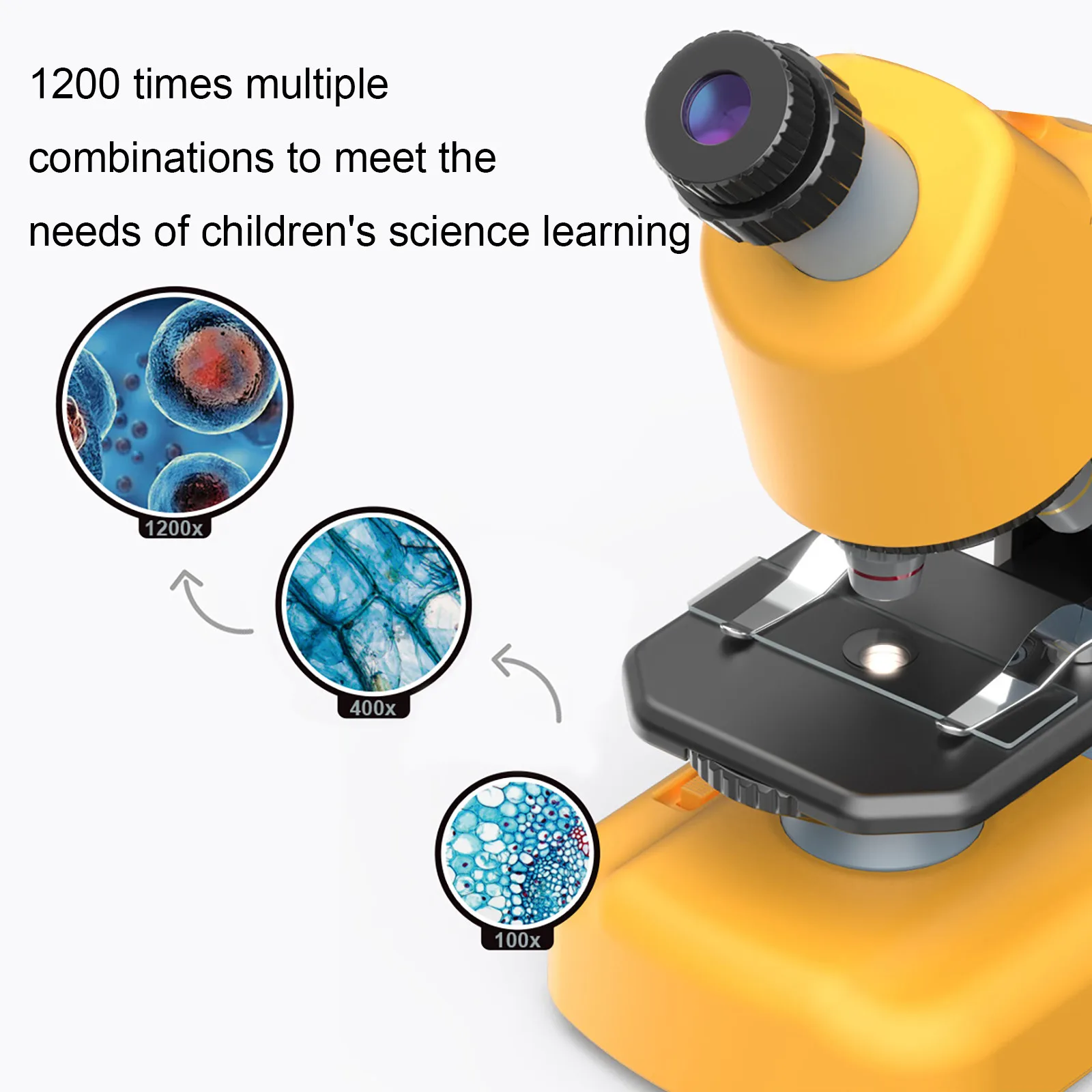 

Portable Children's Optical Microscope Professional Biological High-Definition 1200 Times Scientific Children's Educational Toys