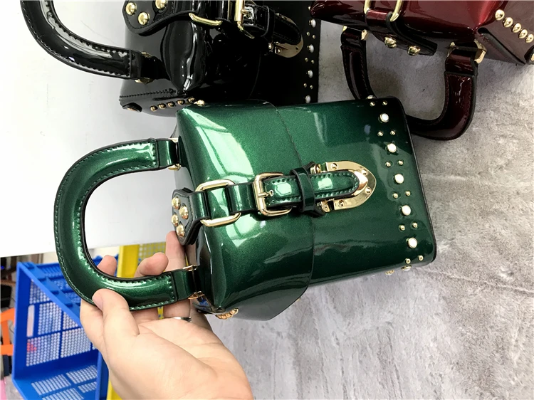 Bolsos PU Leather Crossbody Bags For Women Green rivet Shoulder Messenger Bag Lady Shopping Purses Handbags crossbody bags