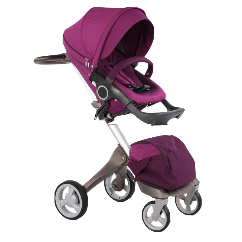 purple stroller 1 Большой-ная скидка! Детская коляска 2 в 1, детская коляска для новорожденных, фирменная детская коляска 3 в 1 с люлькой и автокреслом - Цвет: purple stroller 1