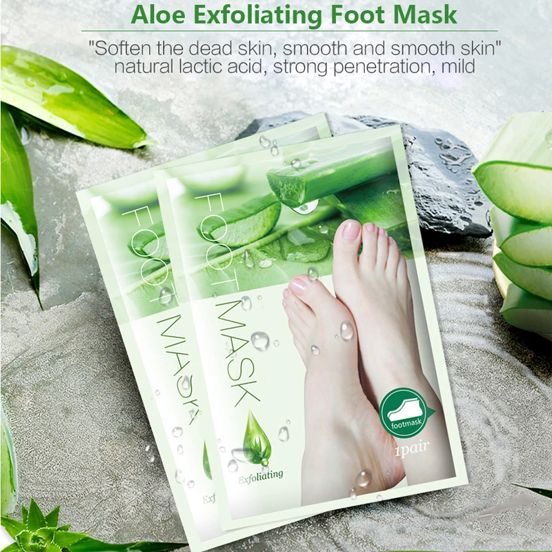 

Маска для ног с алоэ вера, отшелушивающая маска для педикюра, против трещин, удаление пятки, патч для ног, маска для ног с алоэ вера