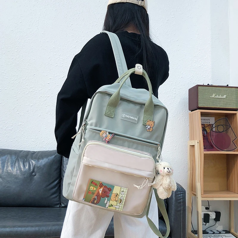 

Японский рюкзак для женщин, вместительные школьные прозрачные ранцы, водонепроницаемый рюкзак для девочек, модные дорожные сумки для ноутб...