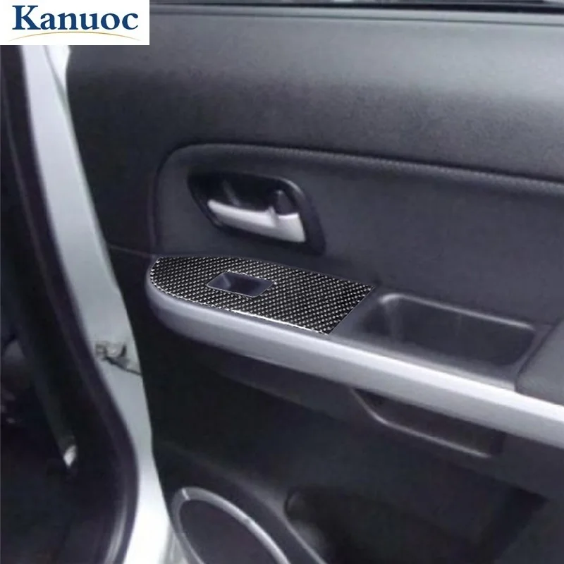 

Автомобильная задняя дверь пассажира боковое окно кнопка управления панель отделка Обложка Наклейка углеродное волокно стикер для Suzuki Grand ...