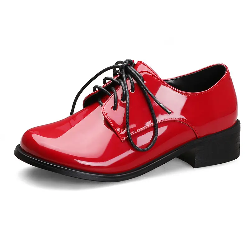 Lloprost ke/Весенняя женская обувь из лакированной искусственной кожи на массивном