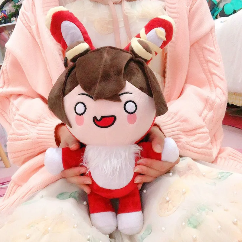 Genshin-peluche de conejo de color &aacute;mbar para ni&ntilde;os, mu&ntilde;eco suave de Anime, juguete de peluche, regalo de Navidad-5