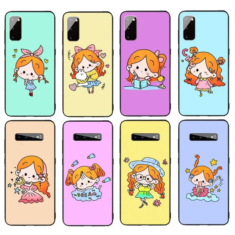 

Cartoon Girl Phone Case For Samsung Galaxy S7 S8 S9 S10e S20 PLUS Note 10 Pro PLUS LITE NOTE 20 UITRA