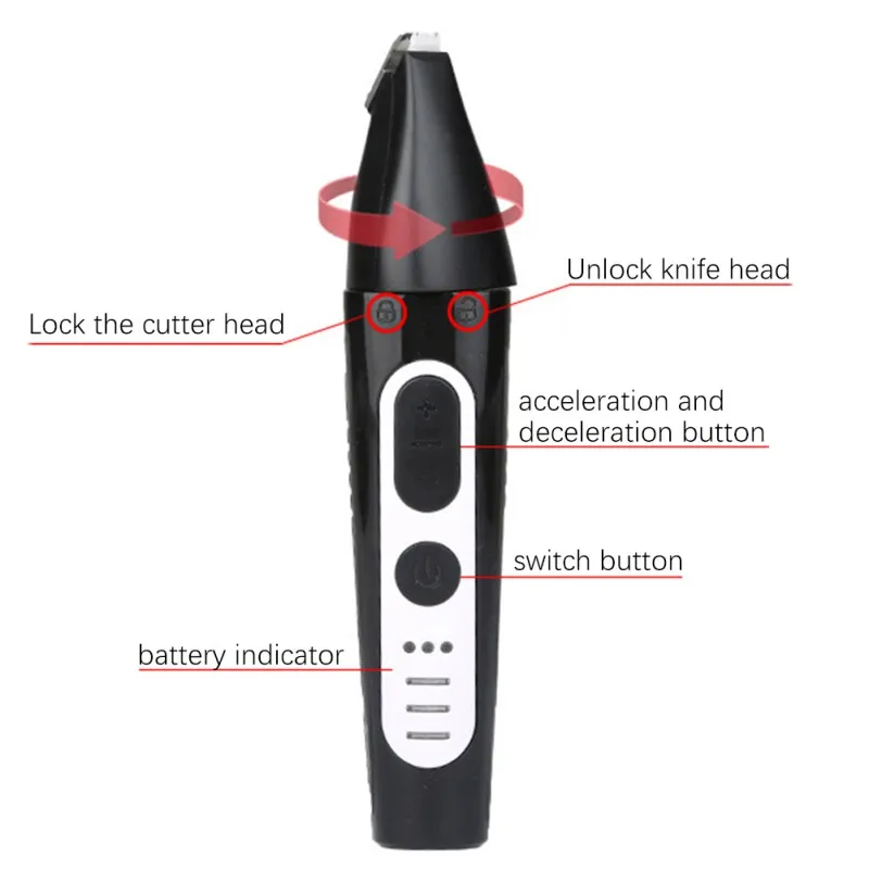 

3 IN 1 Dog Cat Hair Trimmer Pets Clippers Nail Grinding Hair Trimmer & Foot Hair Clipper USB Rechargeable Pet Grooming Machine L