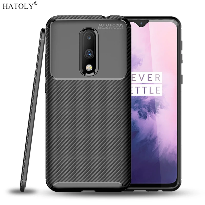 Для OnePlus 7 Чехол Мягкий Силиконовый противоударный бампер из углеродного волокна