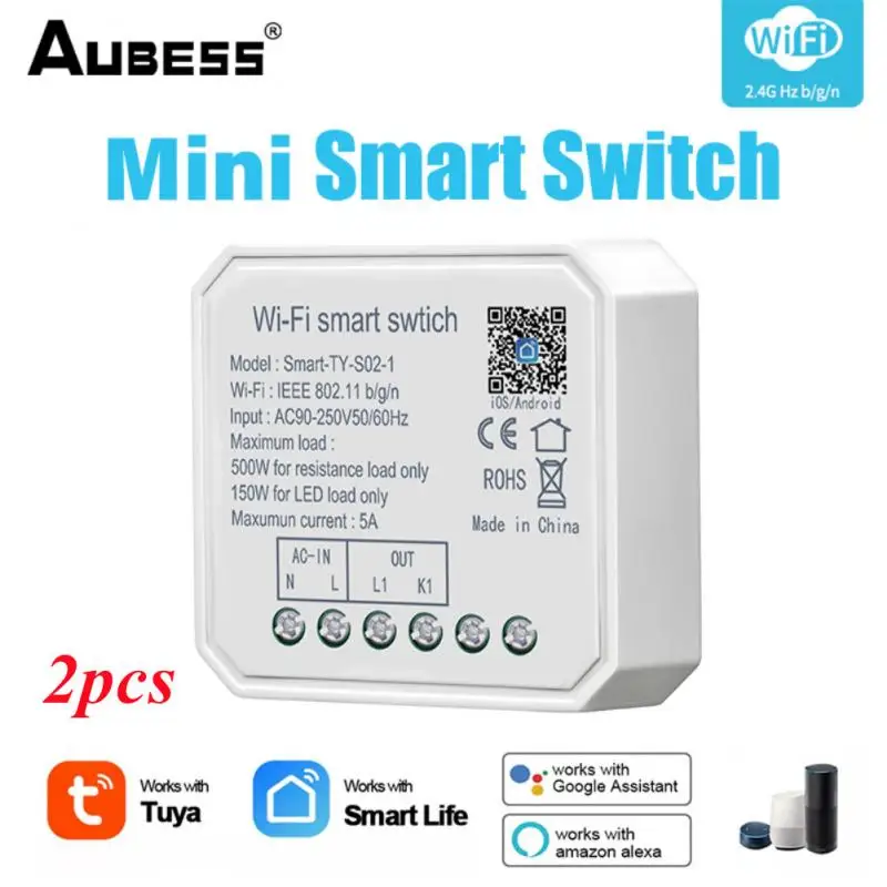 Смарт-выключатель Aubess с поддержкой Wi-Fi 2 шт./лот | Электроника
