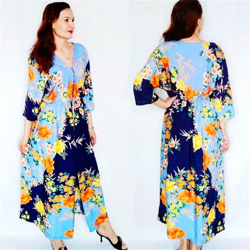 Хлопковое длинное пляжное платье saida de Praia Пляжная накидка кафтан саронг Vestido