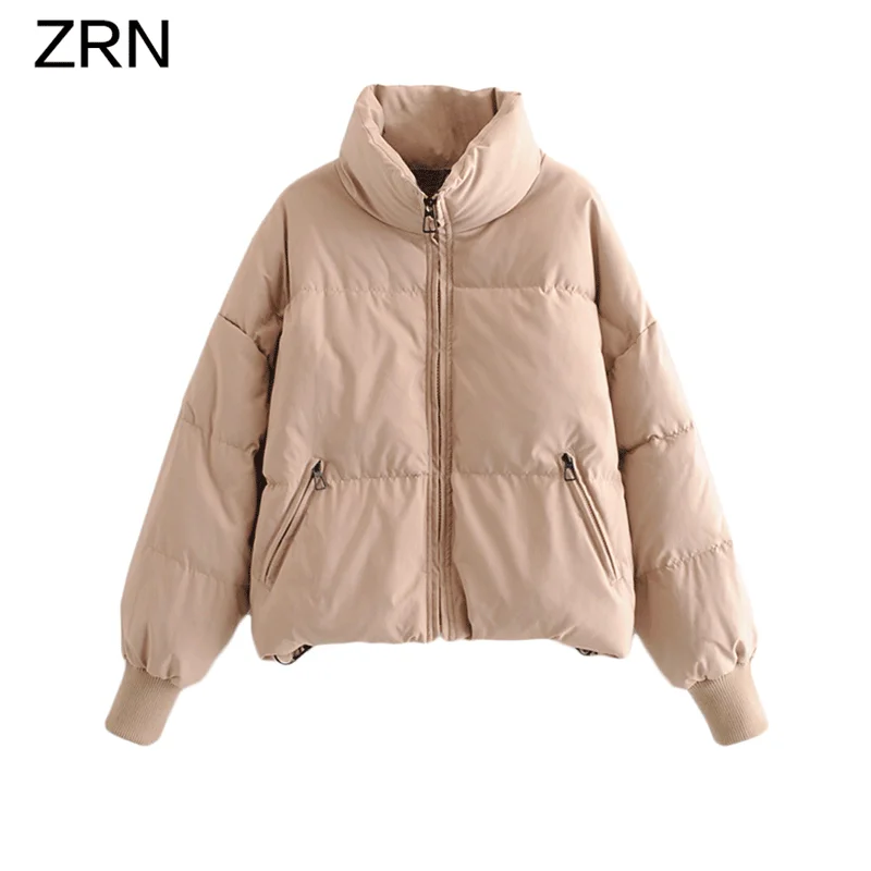 ZRN women 2020 fashion winter solid loose coats zipper pockets casual jackets warm parkas female coat jacket thick tops | Женская одежда
