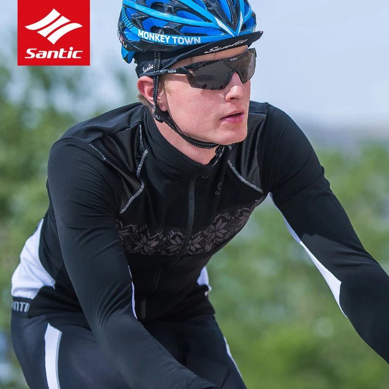 Santic Мужская велосипедная куртка зимняя флисовая ветрозащитная велосипедные