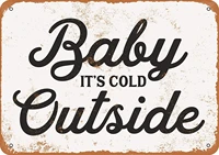 wallcolor 812 metal sign baby its cold outside vintage look