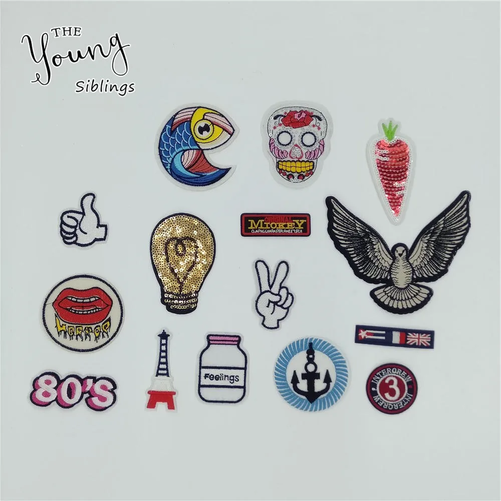 Модный стиль детский термоплавкий клей аппликация ткань мультяшная вышивка