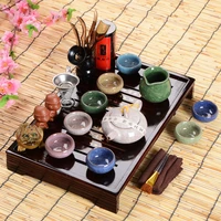 hot sales fathers day gift idea kung fu tea set drinkware chinese tea ceremony with tea table over eight piece set high end gift