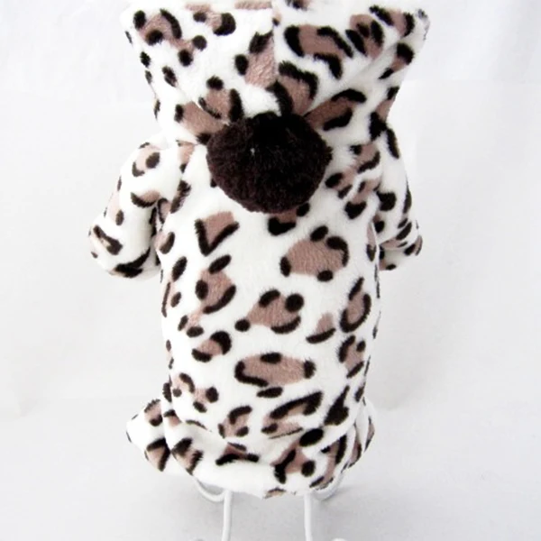 Мягкий комбинезон для Собаки Щенок Кот одежда флисовая куртка с леопардовым