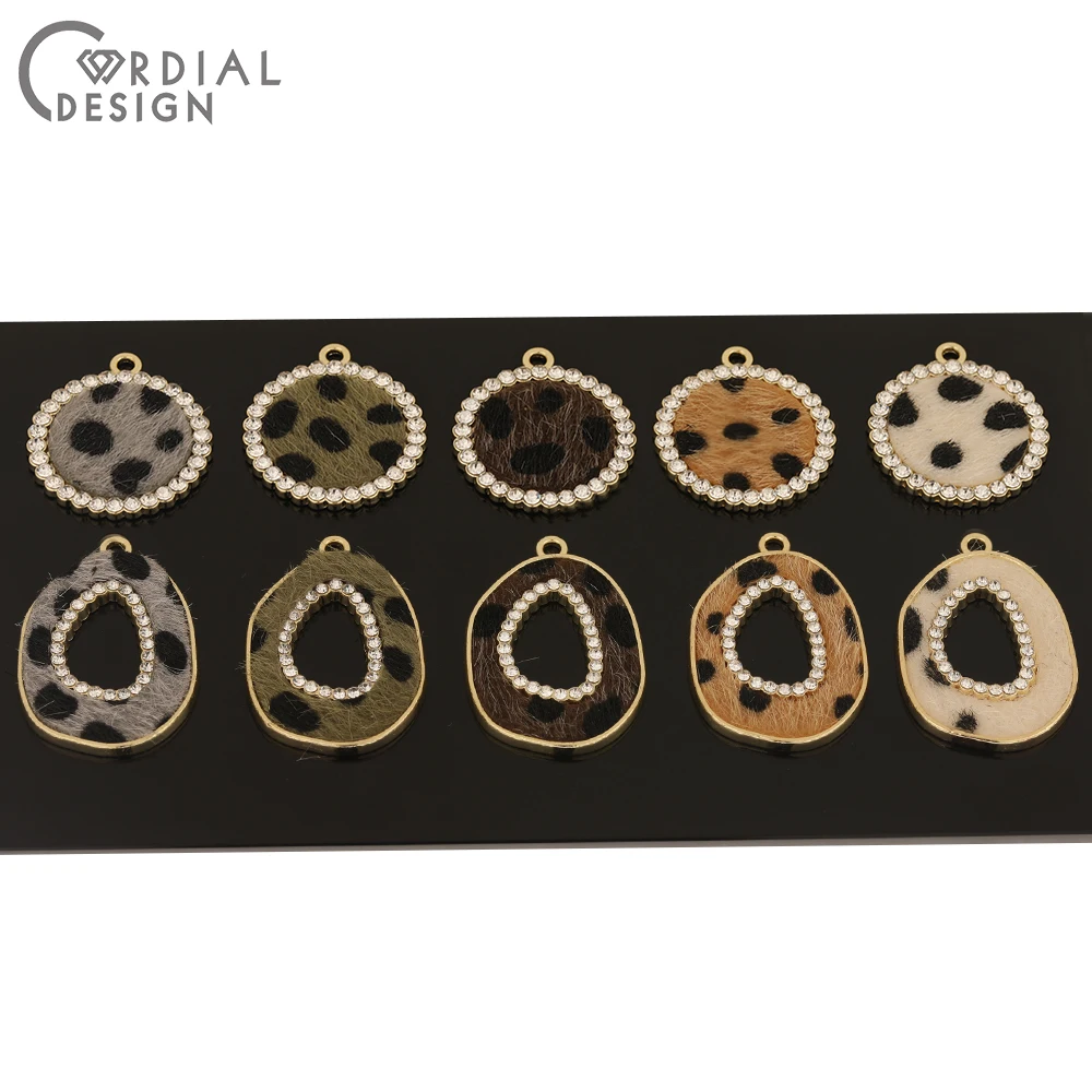

Cordial Design 50Pcs Jewelry Accessories/Rhinestone Charms/Leopard Print Effect/DIY Making/Hand Made/Earring Findings/Pendant