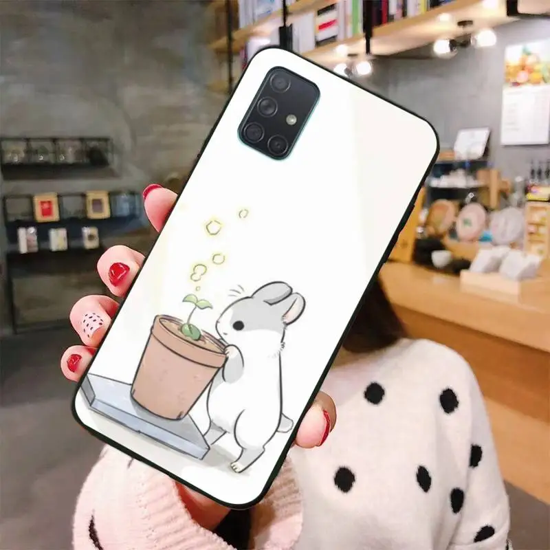 Симпатичный кролик Machiko DIY окрашенный блестящий чехол для телефона Samsung A10 A20 A30 A40