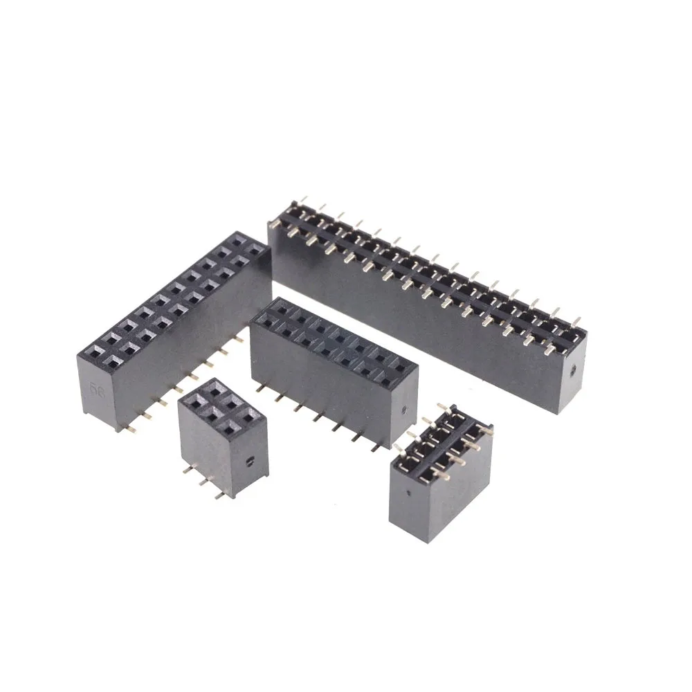 50 шт. 2 54 мм 0 100 &quotSMT PCB Header Female 4 6 8 10 12 14 16 18 20 22 24 26 30 32 40 60 80 Pin двухрядный прямой 5