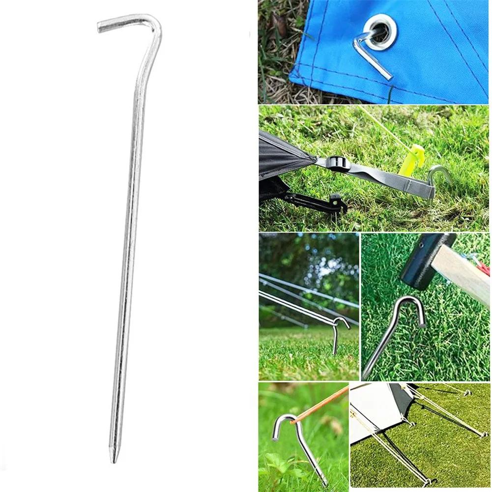 

Camping Stake Nail Aluminum Alloy Tent Floor Nail Curtain Nail Hook Peg Hiking Survival Tool 18/22*0.6cm Lightweight Portable