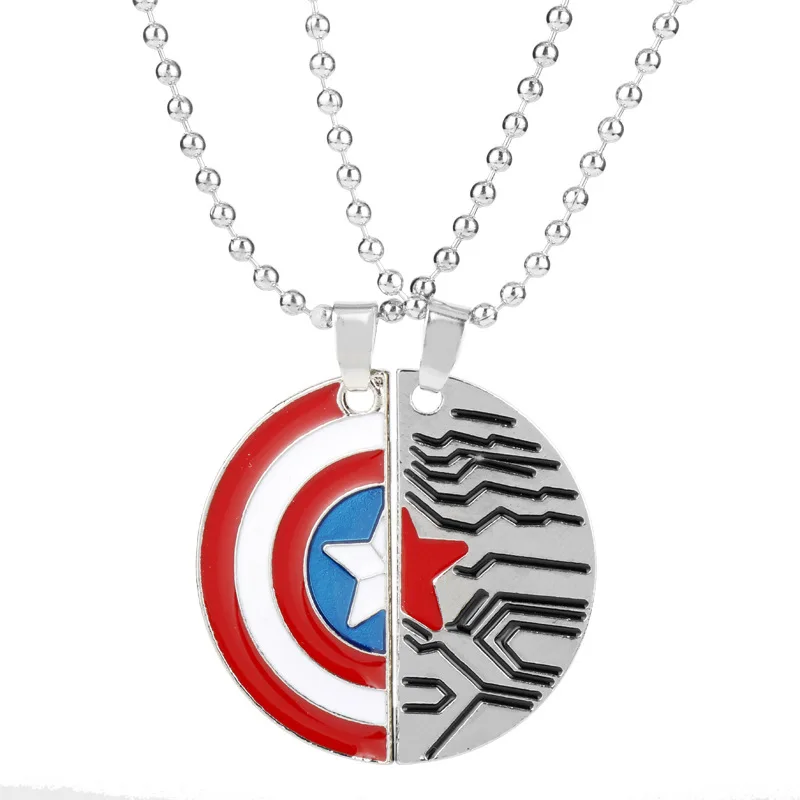 

European And American Team Leader Shield Metal Necklace Couple Combination Pendant Necklace Give Girlfriend Gift