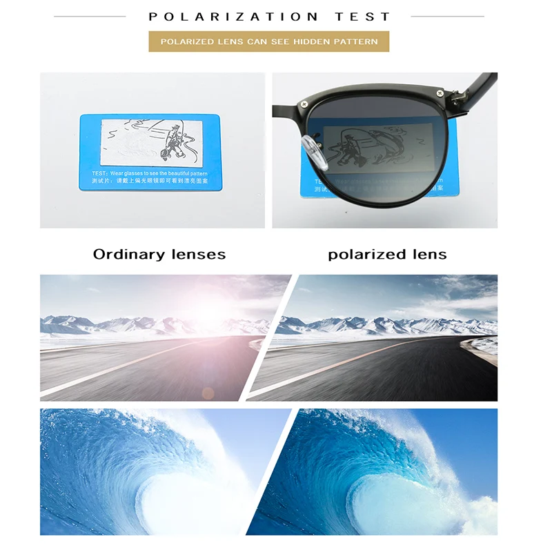 Солнцезащитные очки Мужские поляризационные в полуоправе роскошные