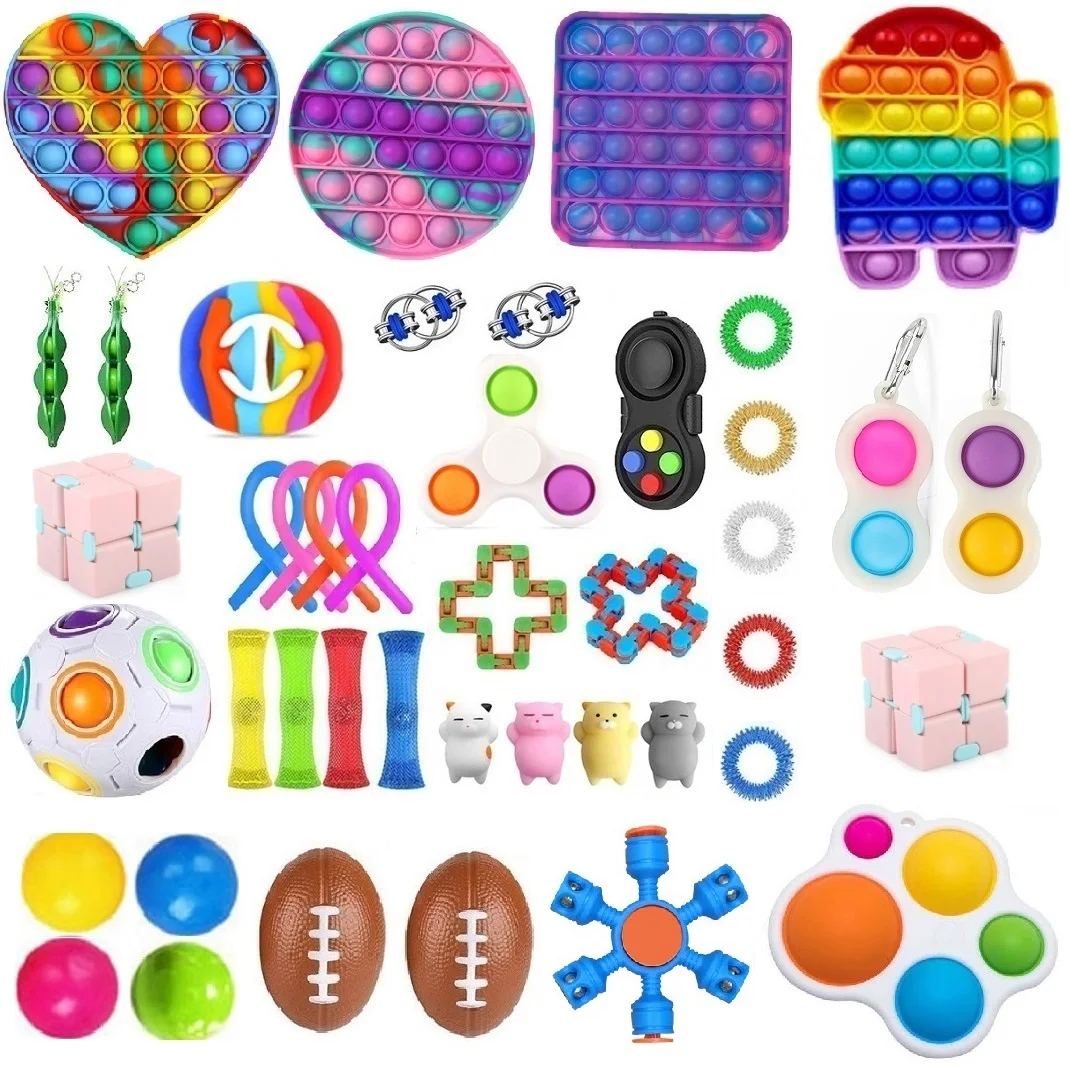 

23-32 шт./компл., набор игрушек для снятия стресса, тревожность, антистрессовые пузырьки для детей и взрослых, подарки на день рождения