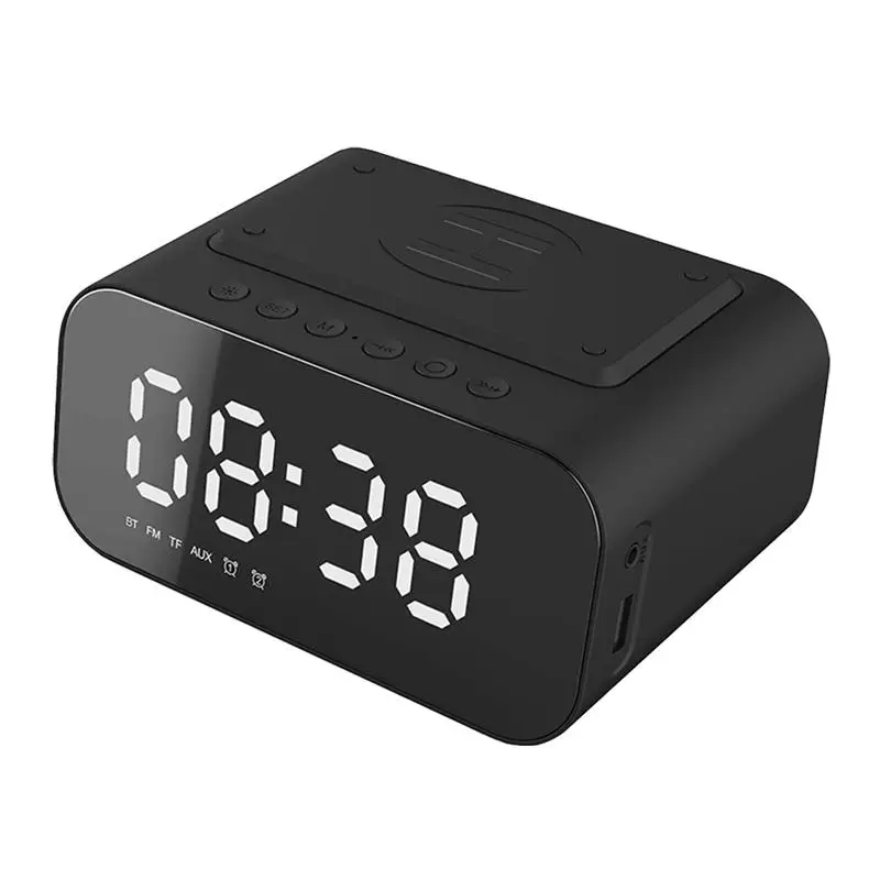

Wireless Speaker Alarm Clock Wireless Charging FM Mirror Surface Clock