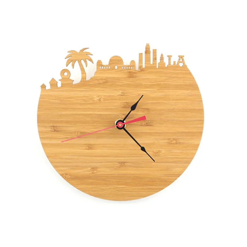 Бамбуковые часы Los Angeles украсьте свой дом современным художественным дизайном