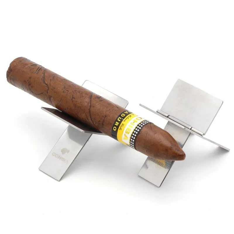 

Stainless Steel Cohiba Cigar Holder Foldable Stand Cigarette Rack Cigarette Display Bracket Rack Smoking Accessories