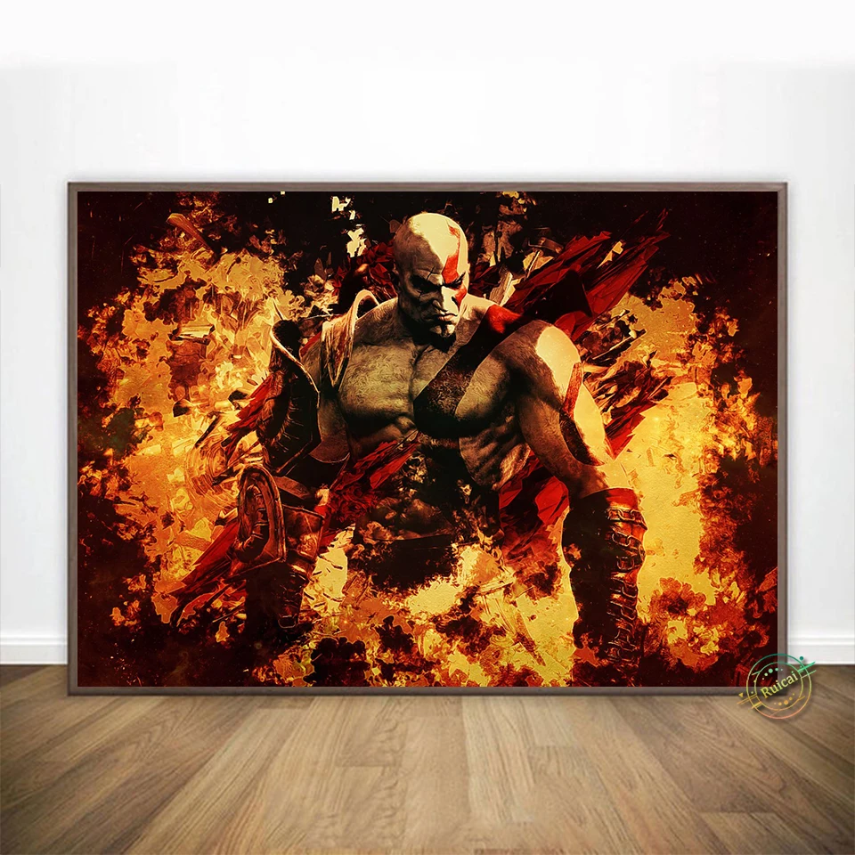 God of War Game постер печать на холсте Настенная картина для гостиной детской комнаты