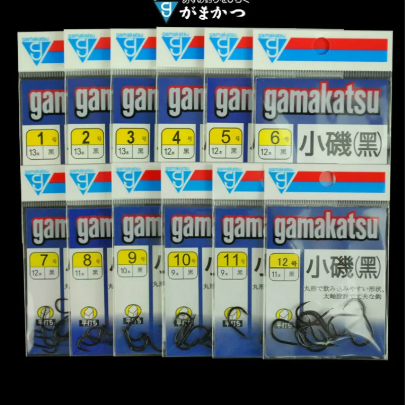6packs/lot Japan Gamakatsu Fishing Hooks C1KI1 1#-14# Size Bass Hook Unique Peche Type Barbed Black Color Hidden | Спорт и